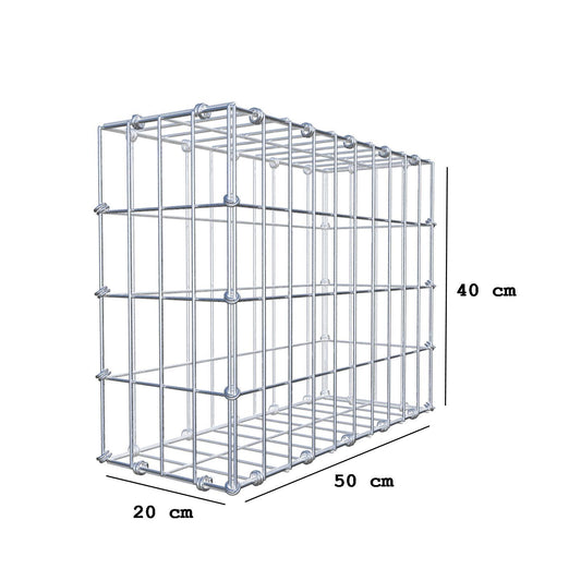 Gabione 50 cm x 40 cm x 20 cm (L x H x T), Maschenweite 5 x 10 cm, Spiralring