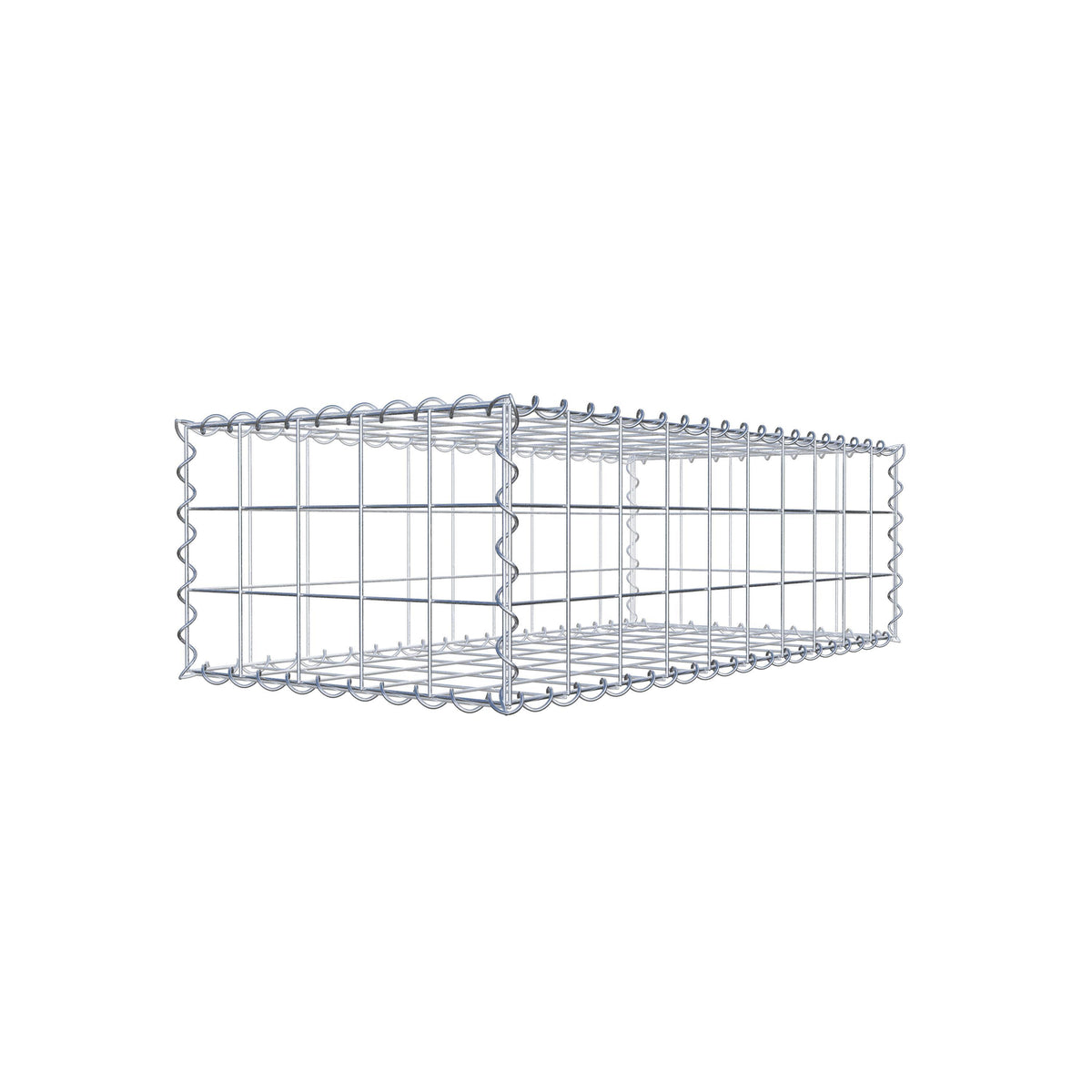 Gabion 100 cm x 30 cm x 50 cm (L x H x D), maskestørrelse 10 cm x 10 cm, spiral