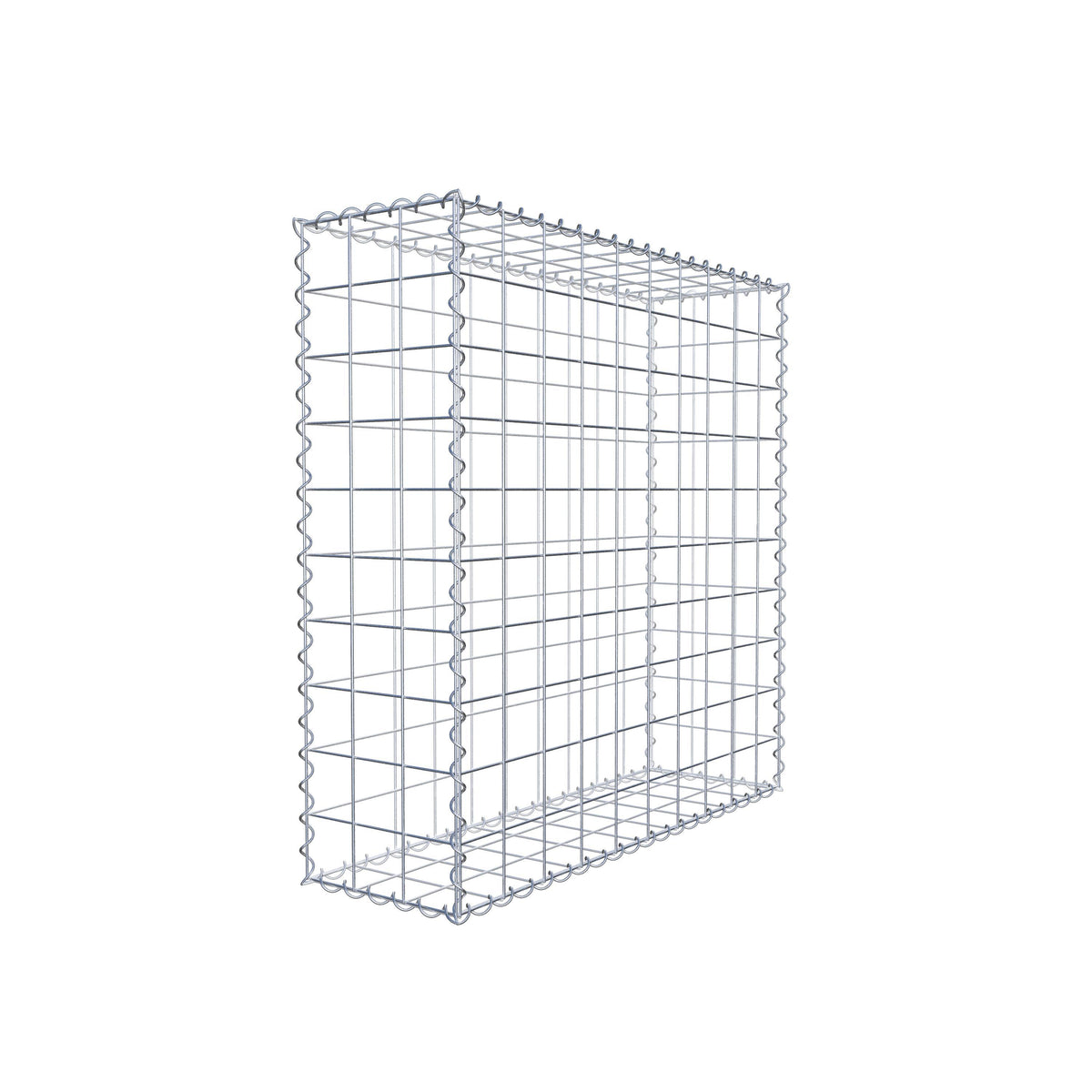 Gabione 100 cm x 100 cm x 30 cm (L x H x T), Maschenweite 10 cm x 10 cm, Spirale