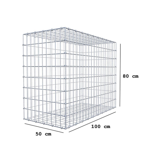 Gabbione 100 cm x 80 cm x 50 cm (L x H x P), maglia 5 x 10 cm, anello a spirale
