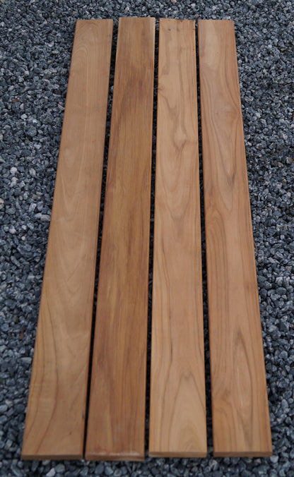 Trädgårdsbänk med 3 gabioner - teak, 205 cm lång x 60 cm hög x 37 cm djup, galvaniserad, MW 5 x 5 cm