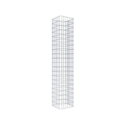Colonna di gabbioni angolare 37 cm x 37 cm, altezza 200 cm, MW 5 cm x 10 cm