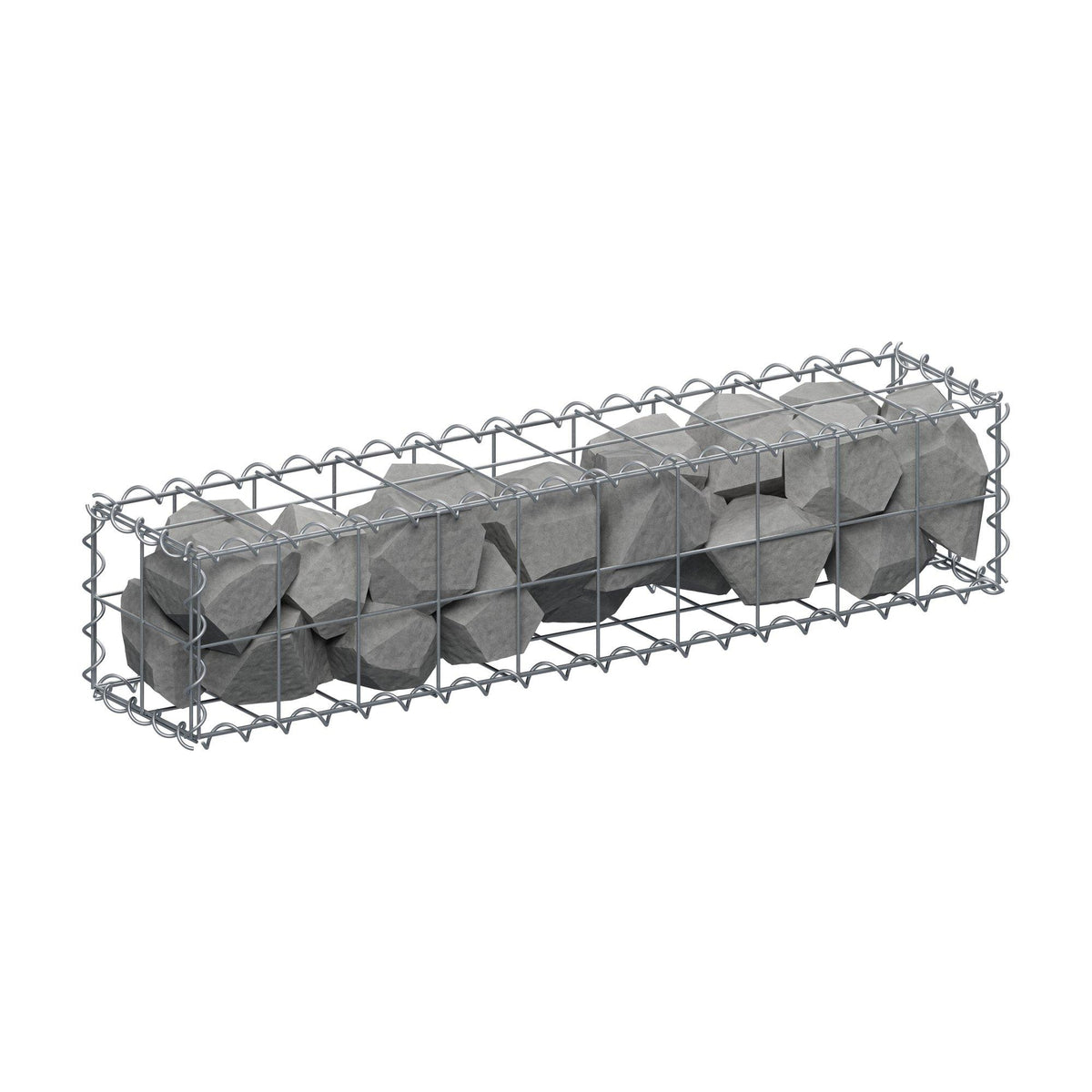 Gabione 100 cm x 20 cm x 20 cm (L x H x T), Maschenweite 10 cm x 10 cm, Spirale