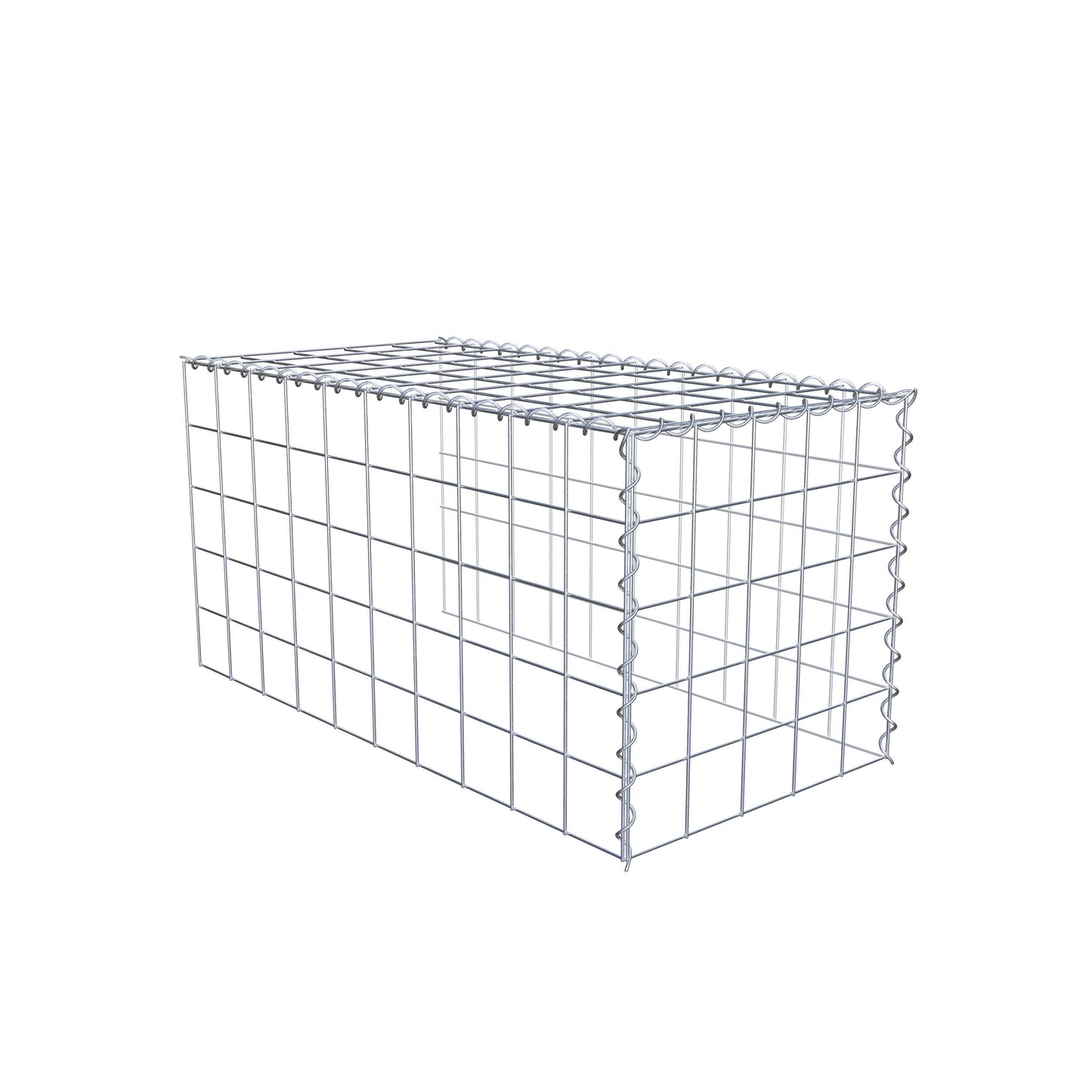Gabion rapporté type 4 100 cm x 50 cm x 50 cm (L x H x P), mailles 10 cm x 10 cm, spirale