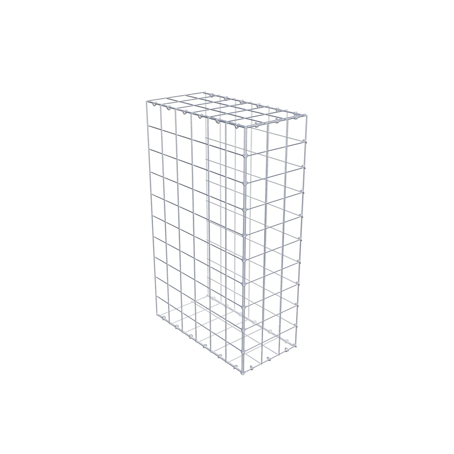 Monteret gabion type 2 100 cm x 60 cm x 30 cm (L x H x D), maskestørrelse 10 cm x 10 cm, C-ring