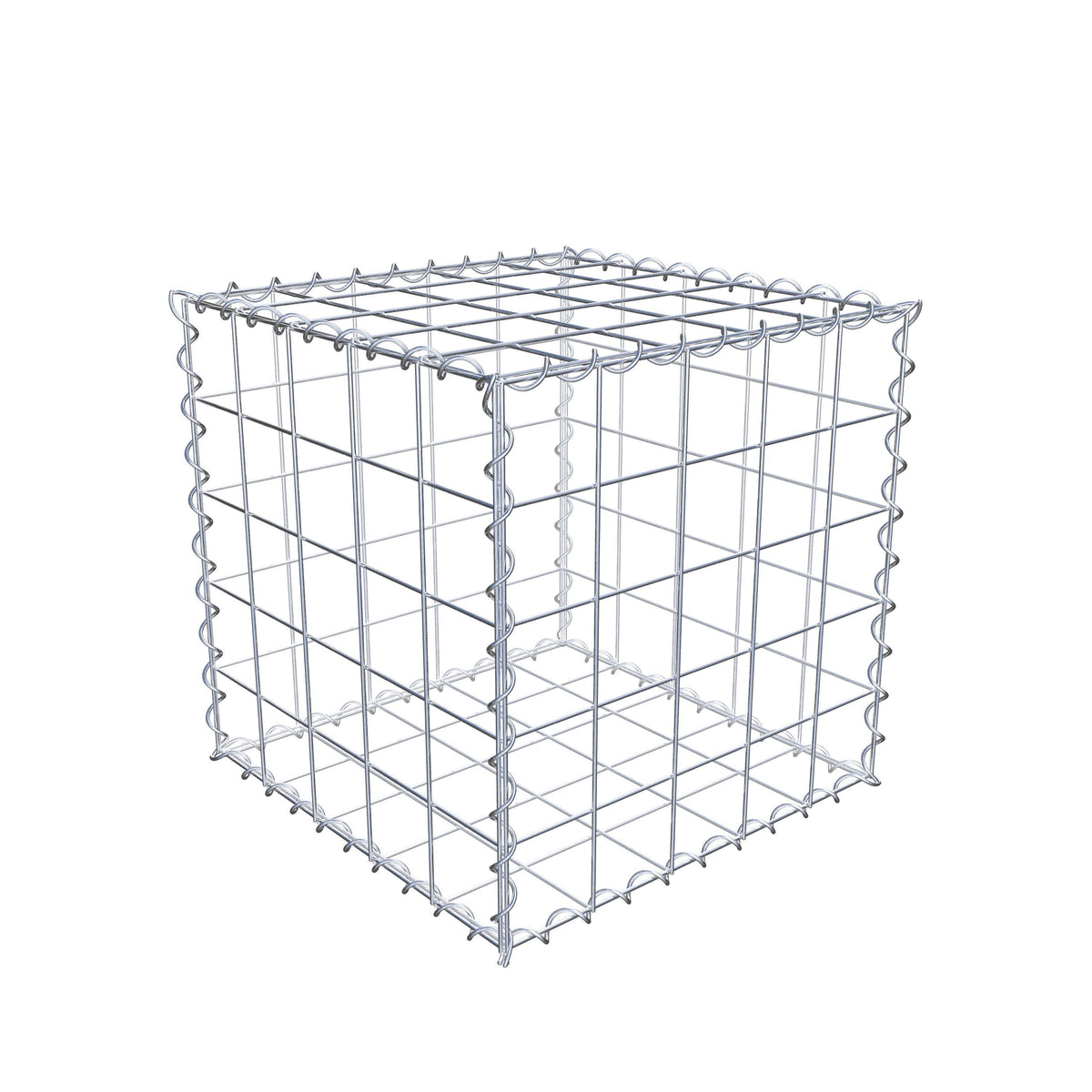 Gabione 50 cm x 50 cm x 50 cm (L x H x T), Maschenweite 10 cm x 10 cm, Spirale