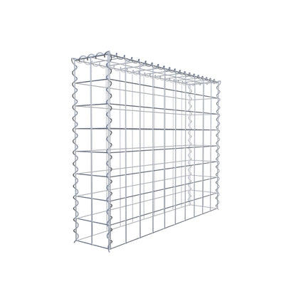 Opvokset gabion type 3 100 cm x 80 cm x 20 cm (L x H x D), maskestørrelse 10 cm x 10 cm, spiral