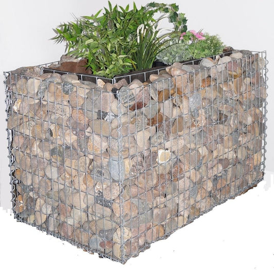 Højbed firkantet 130 cm x 100 cm x 60 cm (L x H x D), maskestørrelse 5 x 10 cm, vægtykkelse 10 cm