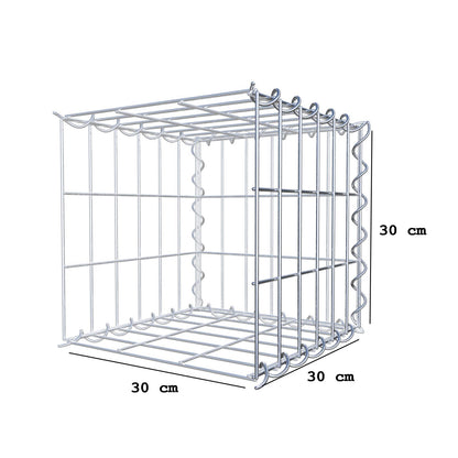 Grown-on gabion type 2 30 cm x 30 cm x 30 cm (L x H x D), mesh size 5 cm x 10 cm, spiral