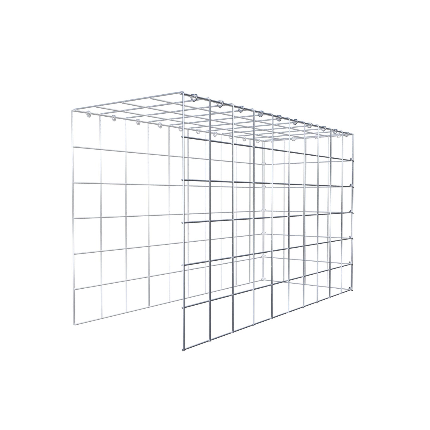 Gavión complementario de tipo 4 100 cm x 60 cm x 40 cm (L x A x P), malla 10 cm x 10 cm, anillo en C