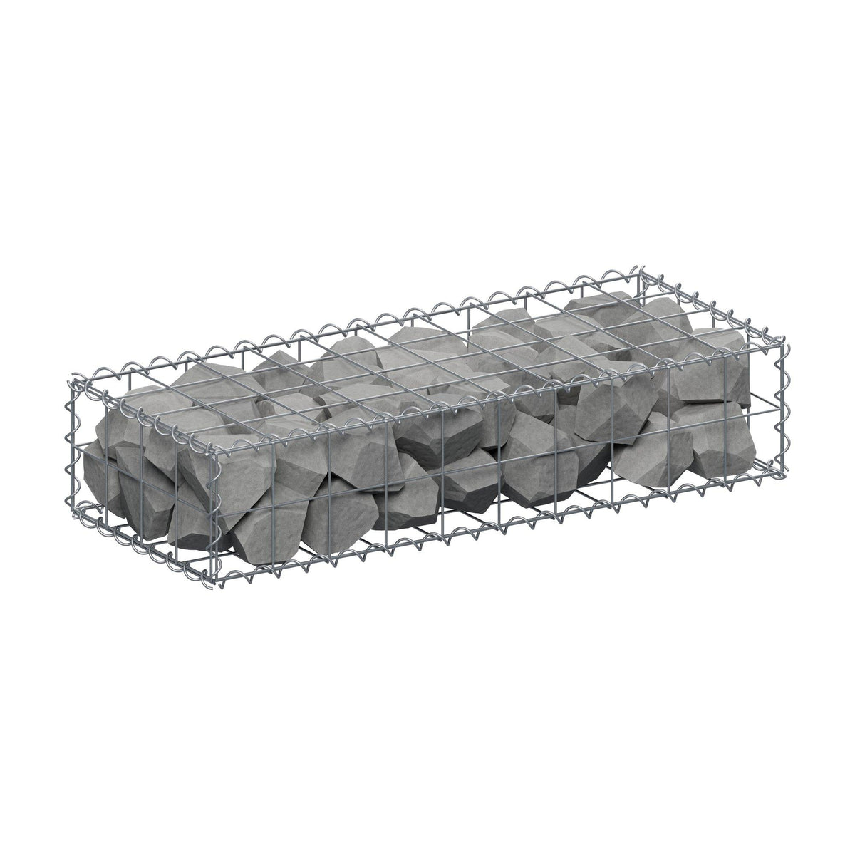 Gabion 100 cm x 20 cm x 40 cm (L x H x D), maskestørrelse 10 cm x 10 cm, spiral