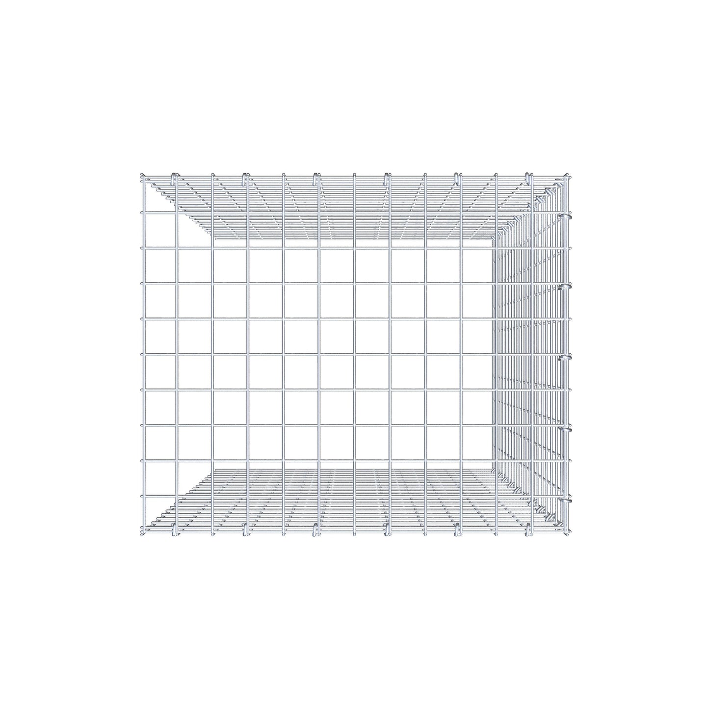 Gavión acoplable tipo 4 100 cm x 60 cm x 50 cm (L x A x P), malla 5 cm x 5 cm, anillo en C