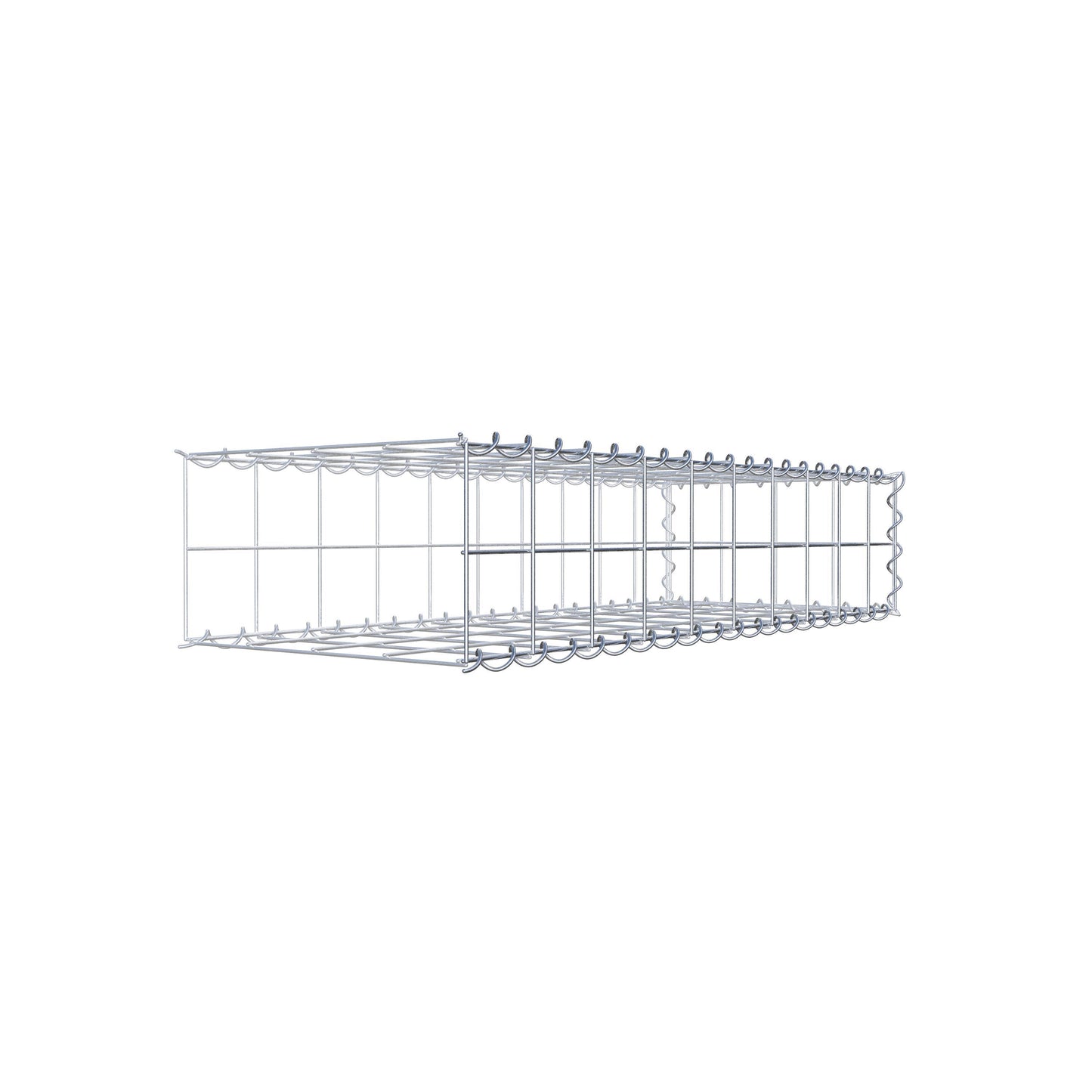 Opvokset gabion type 2 100 cm x 20 cm x 40 cm (L x H x D), maskestørrelse 10 cm x 10 cm, spiral