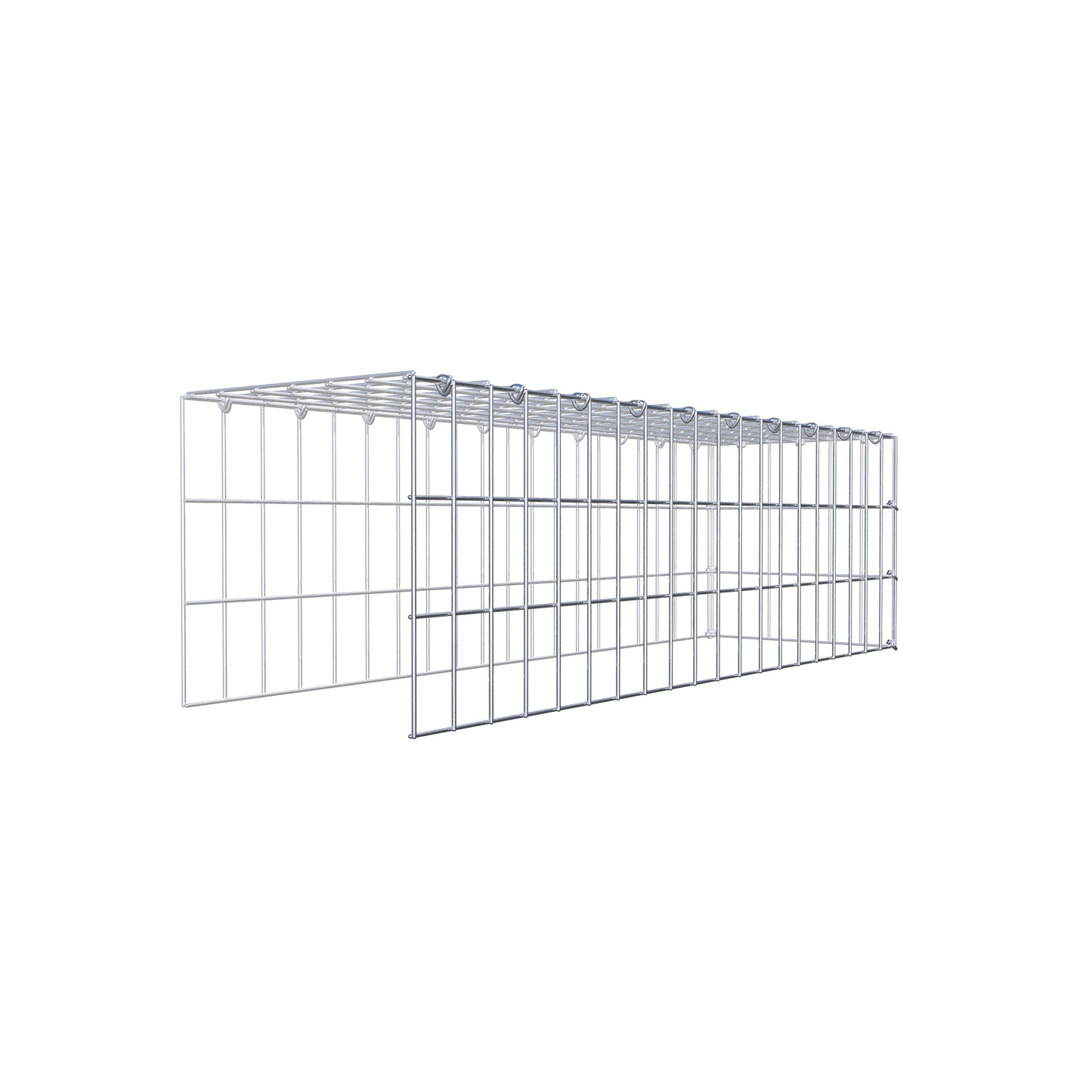 Anbaugabione Typ 4 100 cm x 30 cm x 30 cm (L x H x T), Maschenweite 5 cm x 10 cm, C-Ring