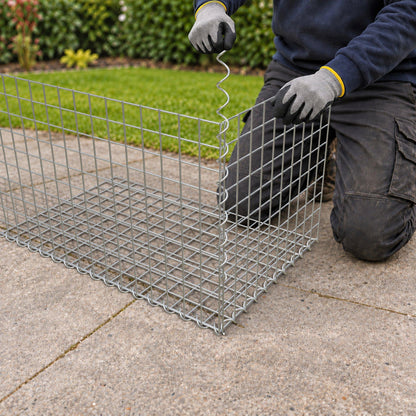 Gabion 80 cm x 50 cm x 50 cm (L x H x D), maskstorlek 5 cm x 5 cm, spiral