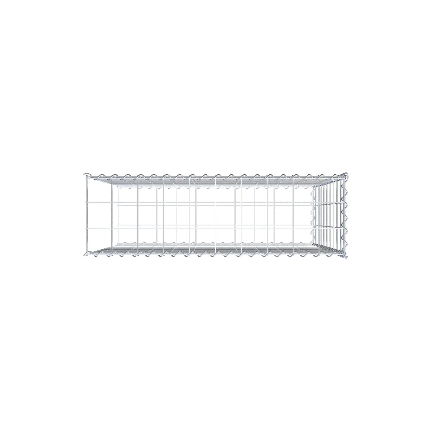 Opvokset gabion type 2 100 cm x 100 cm x 30 cm (L x H x D), maskestørrelse 10 cm x 10 cm, spiral