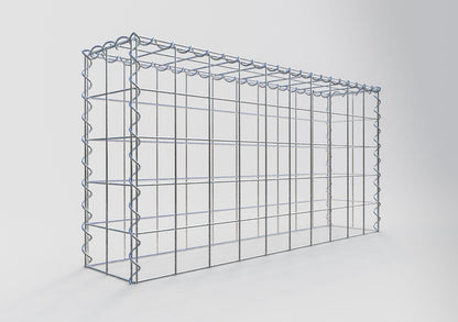 Opvokset gabion type 3 100 cm x 50 cm x 20 cm (L x H x D), maskestørrelse 10 cm x 10 cm, spiral
