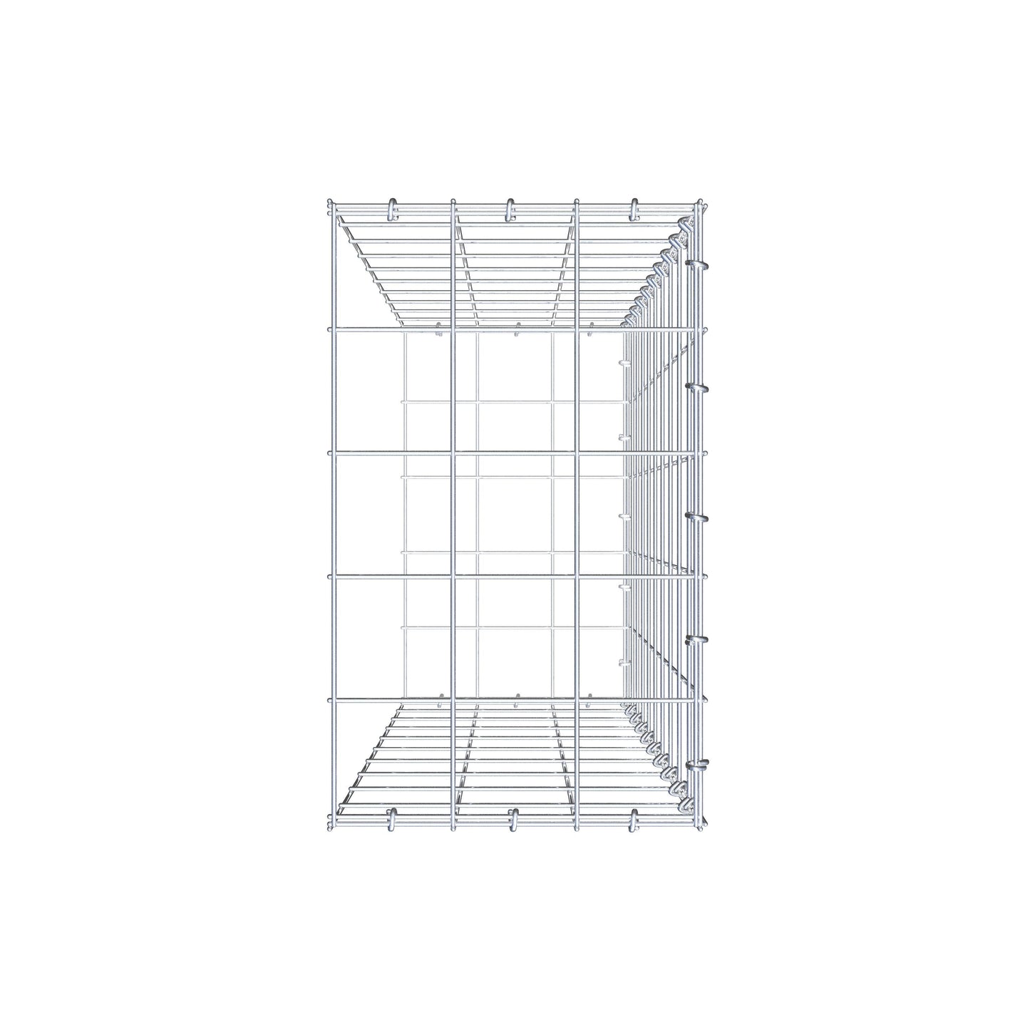 Type 2 oplegkorf 100 cm x 30 cm x 50 cm (L x H x D), maaswijdte 10 cm x 10 cm, C-ring