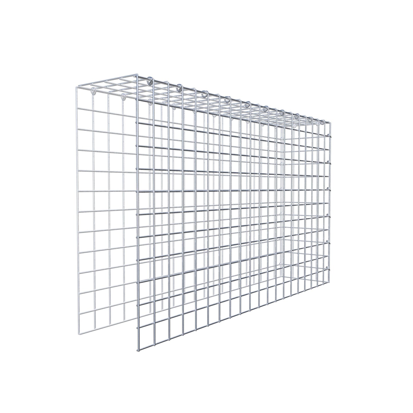 Monteret gabion type 4 100 cm x 60 cm x 20 cm (L x H x D), maskestørrelse 5 cm x 5 cm, C-ring