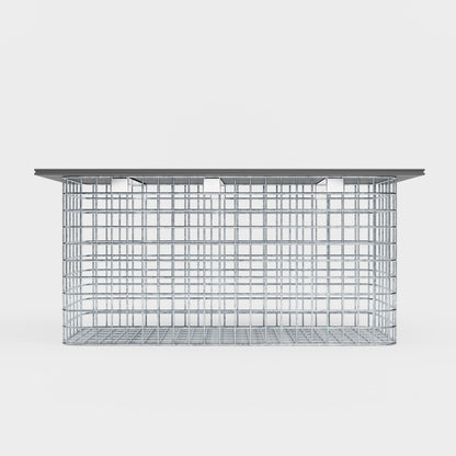 Trädgårdsbänk 102 x 50 x 32 cm MW 5 x 5 cm varmförzinkad, med återvunnen toppskiva i antracit