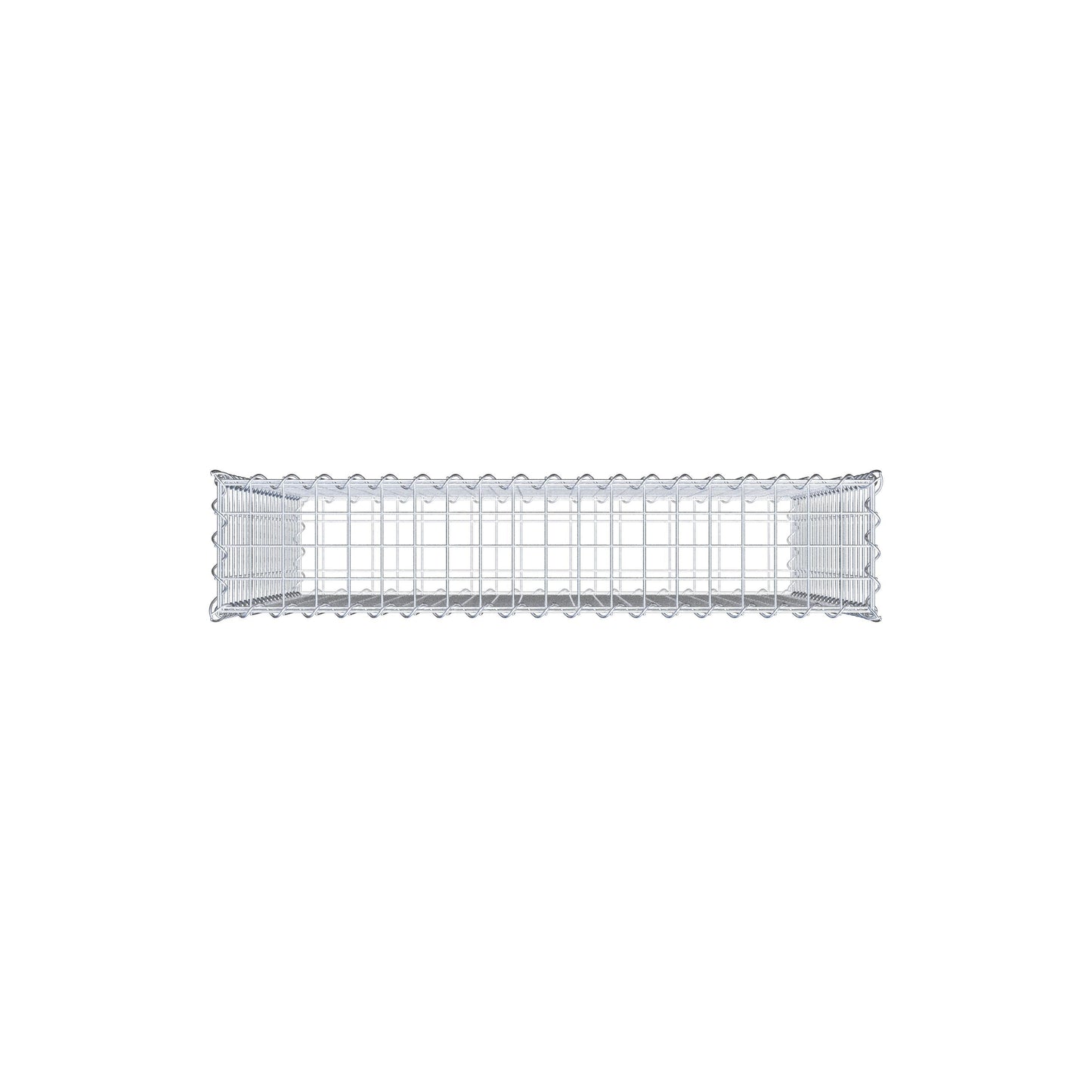 Schanskorf 100 cm x 100 cm x 20 cm (L x H x D), maaswijdte 5 cm x 5 cm, spiraalvormig