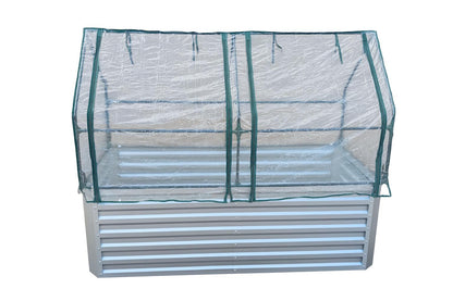 Upphöjd bädd av galvaniserad plåt med topp - Mått utan topp: 184 x 60 x 90 cm (L x H x D, planteringsmått)