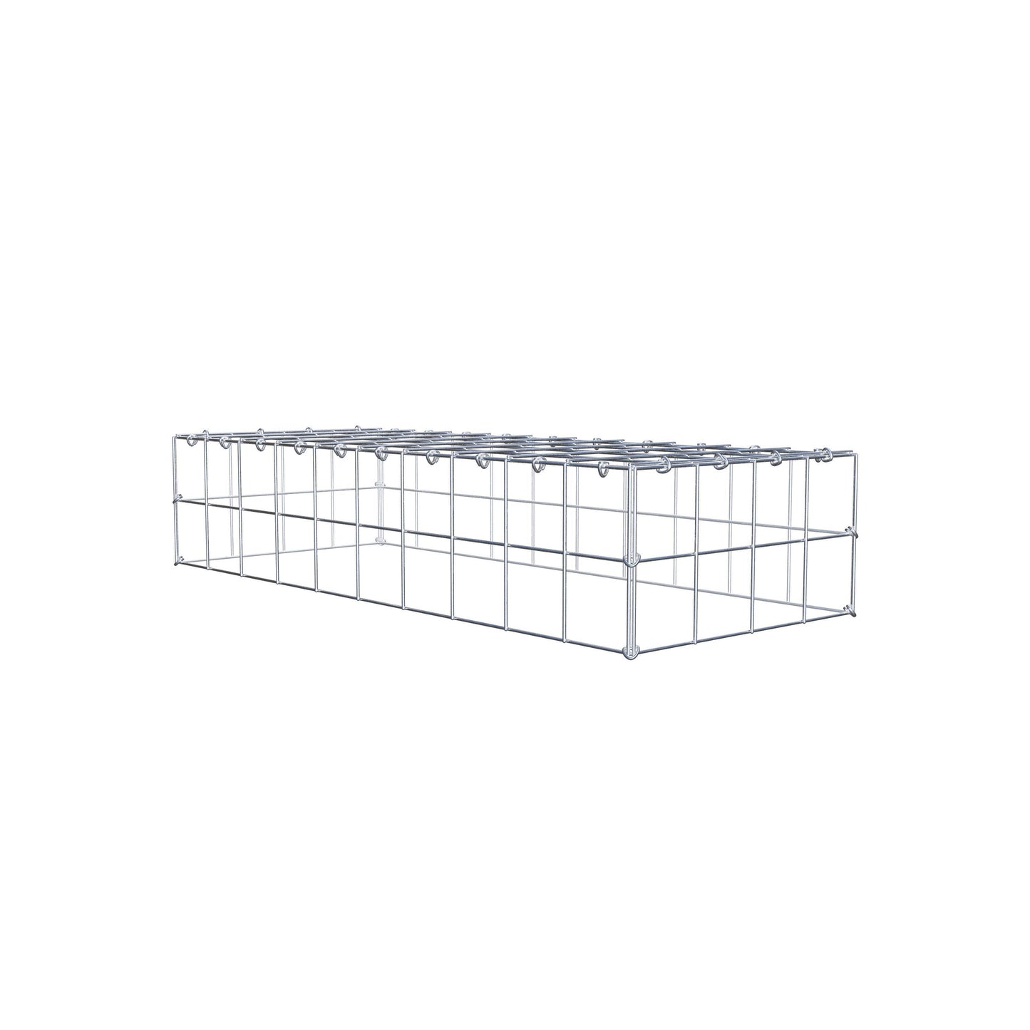 Typ 3 påbyggnadsgabion 100 cm x 20 cm x 40 cm (L x H x D), maskstorlek 10 cm x 10 cm, C-ring
