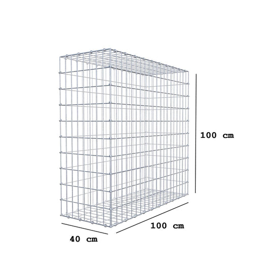 Gabbione 100 cm x 100 cm x 40 cm (L x H x P), maglia 5 x 10 cm, anello a spirale