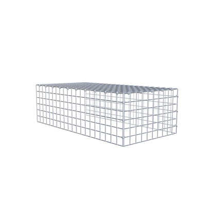 Monteret gabion type 4 100 cm x 30 cm x 50 cm (L x H x D), maskestørrelse 5 cm x 5 cm, C-ring