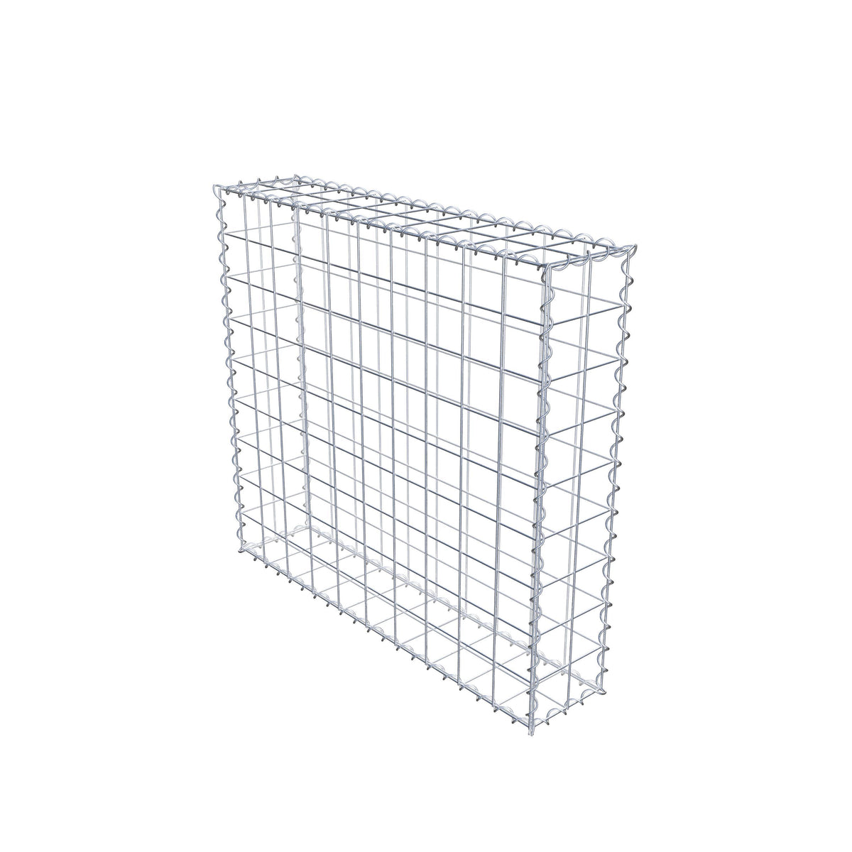 Gabião 100 cm x 90 cm x 20 cm (C x A x P), malhagem 10 cm x 10 cm, espiral