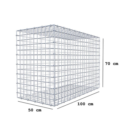 Gabion 100 cm x 70 cm x 50 cm (L x H x P), mailles 5 x 5 cm, anneau en spirale