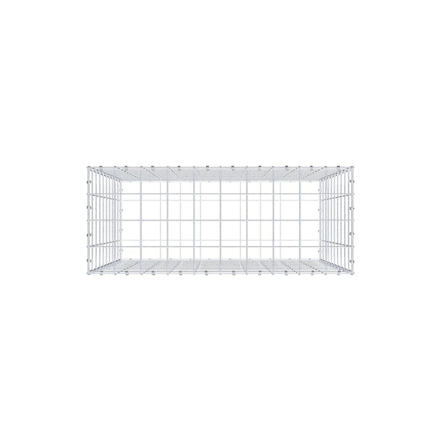 Gabione 100 cm x 100 cm x 40 cm (L x H x T), Maschenweite 10 x 10 cm, Spiralring