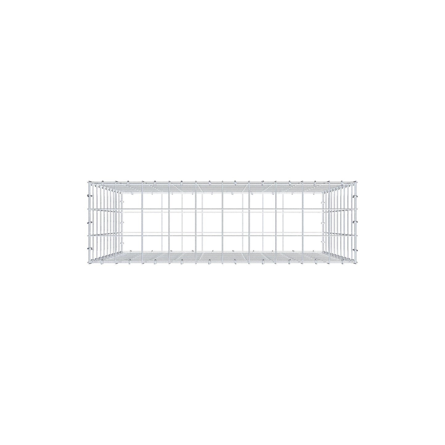 Gabião 100 cm x 100 cm x 30 cm (C x A x P), malhagem 10 cm x 10 cm, anel C