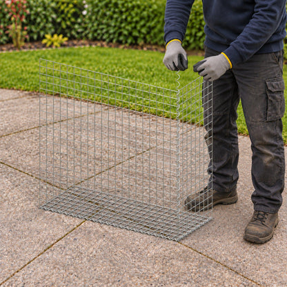 Gabion 100 cm x 100 cm x 40 cm (L x H x D), maskestørrelse 5 cm x 5 cm, spiral