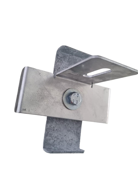 Abrazadera con soporte para valla Malla de 10 x 10 cm, galvanizada