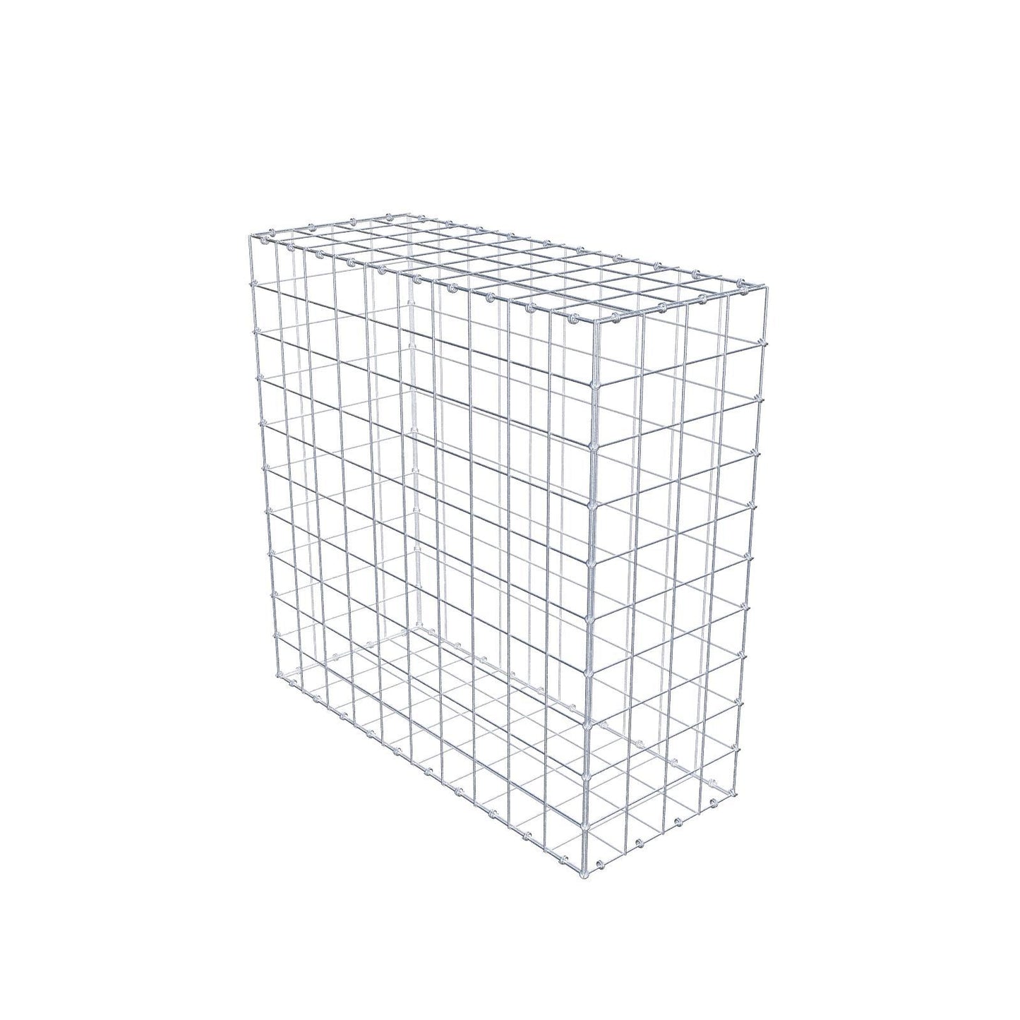 Gabione 100 cm x 100 cm x 40 cm (L x H x T), Maschenweite 10 x 10 cm, Spiralring