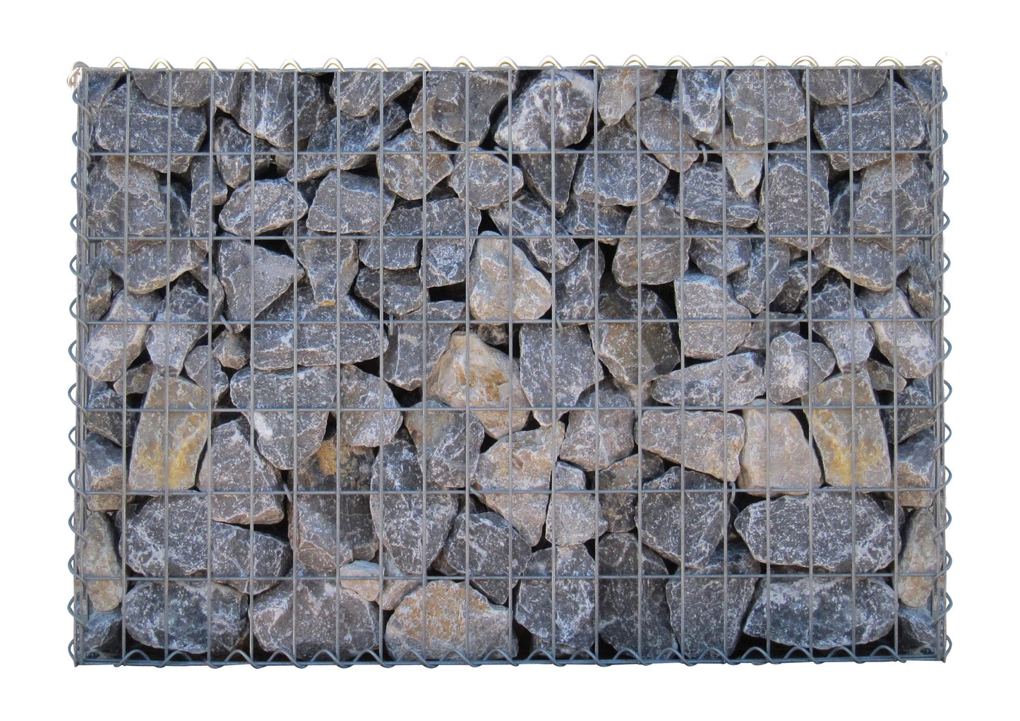 Gavión 100 cm x 70 cm x 30 cm (largo x alto x profundidad), tamaño de malla 5 cm x 10 cm, espiral