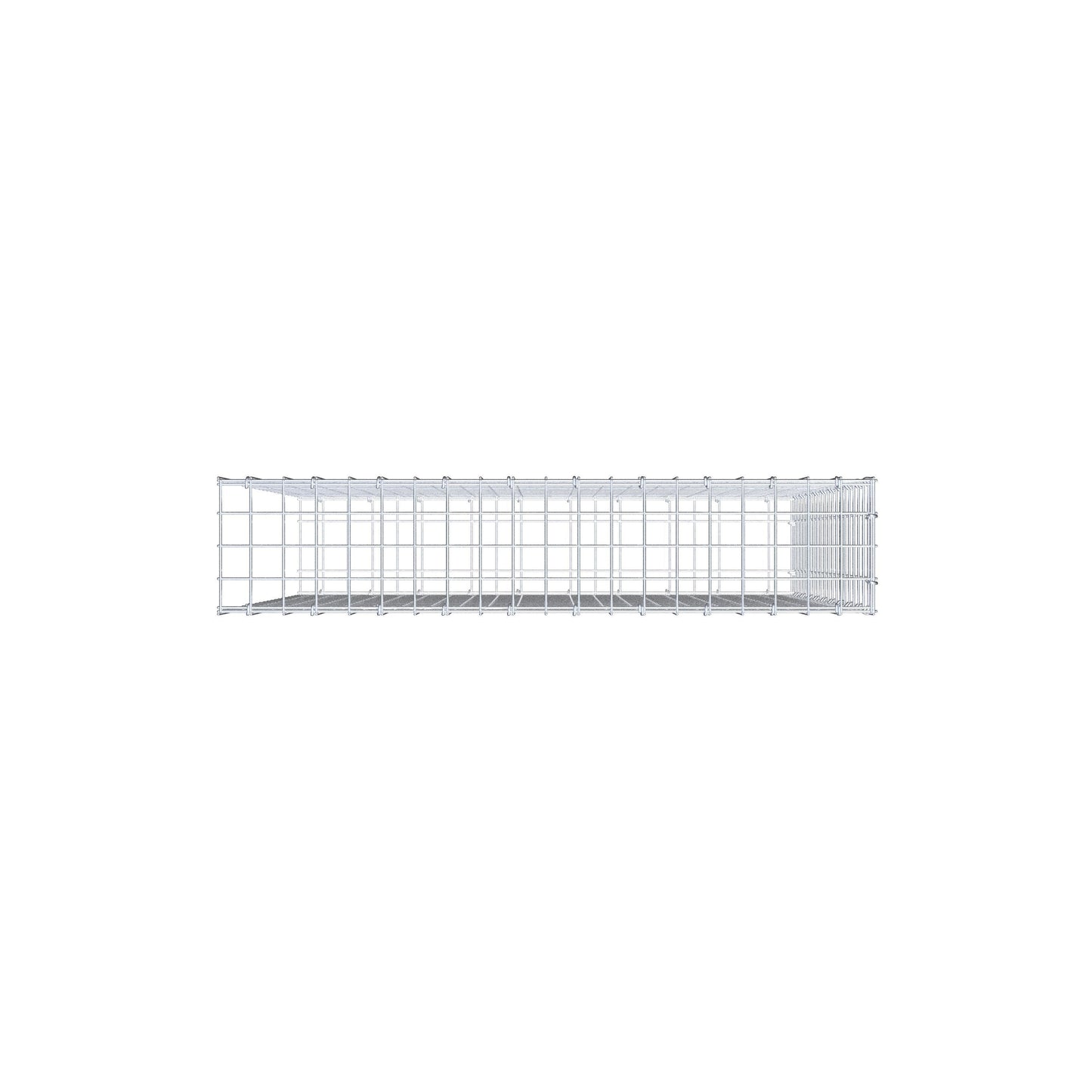 Mounted gabion type 2 100 cm x 100 cm x 20 cm (L x H x D), mesh size 5 cm x 5 cm, C-ring
