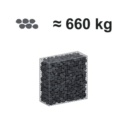 Gabion 100 cm x 100 cm x 40 cm (L x H x D), maskestørrelse 5 cm x 5 cm, spiral