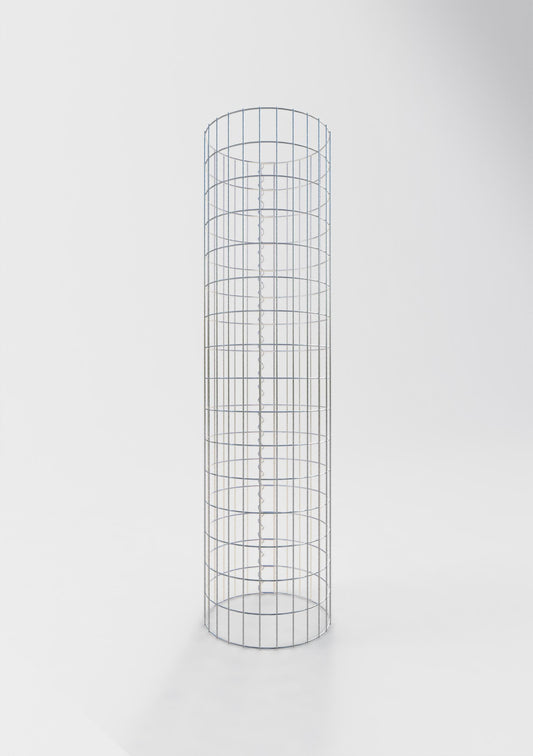 Schanskorfzuil rond 42 cm diameter, 160 cm hoogte, maaswijdte 5 cm x 10 cm