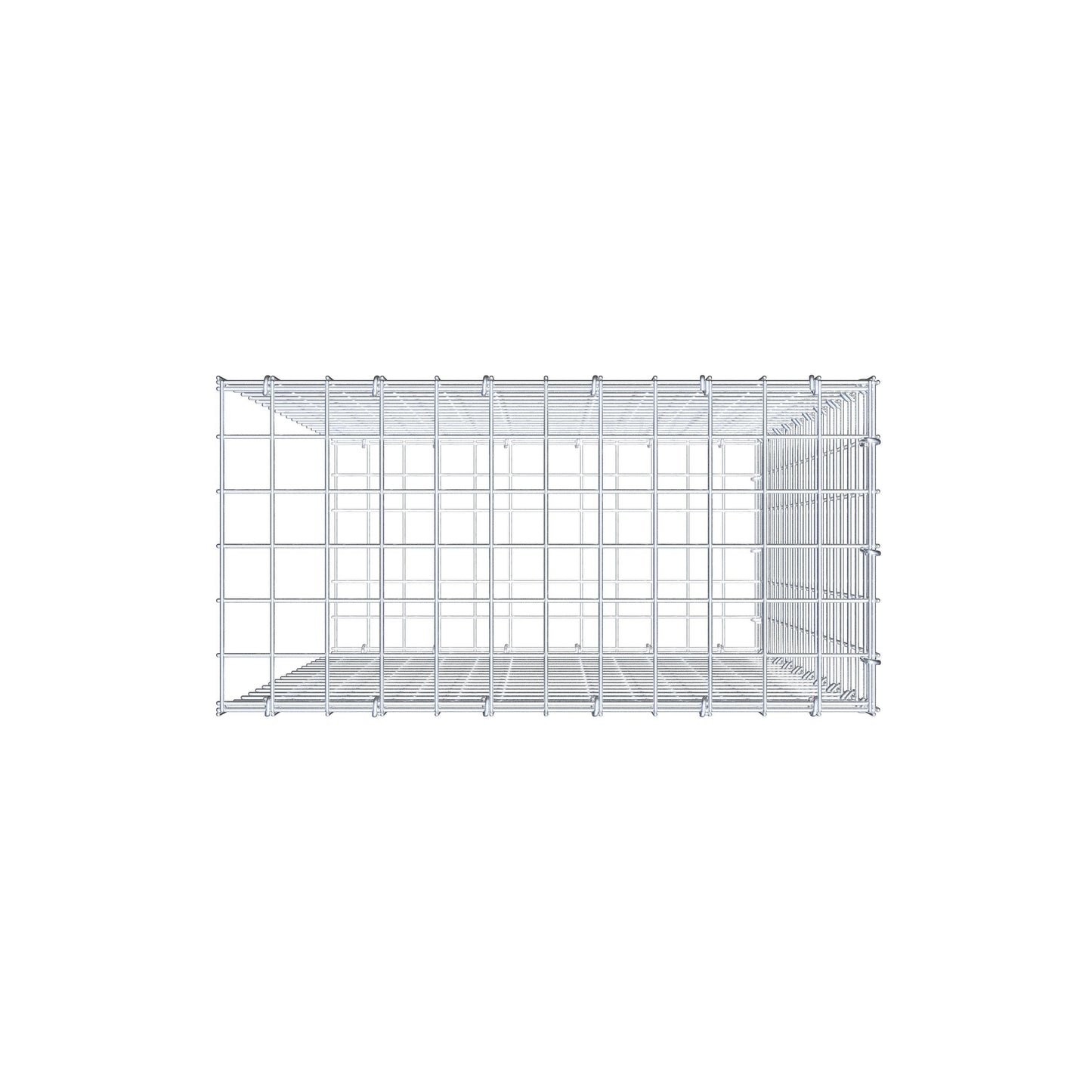 Fourche rapportée type 2 100 cm x 60 cm x 30 cm (L x H x P), mailles 5 cm x 5 cm, anneau C