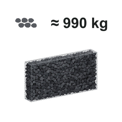 Gabion 200 cm x 100 cm x 30 cm (L x H x P), mailles 5 cm x 10 cm, spirale