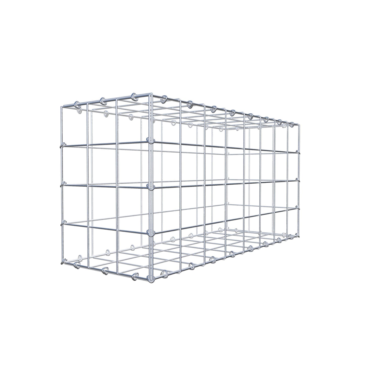 Gabione 80 cm x 40 cm x 30 cm (L x H x T), Maschenweite 10 cm x 10 cm, C-Ring