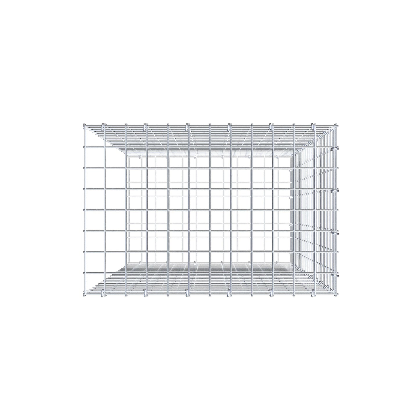 Mounted gabion type 2 100 cm x 60 cm x 40 cm (L x H x D), mesh size 5 cm x 5 cm, C-ring