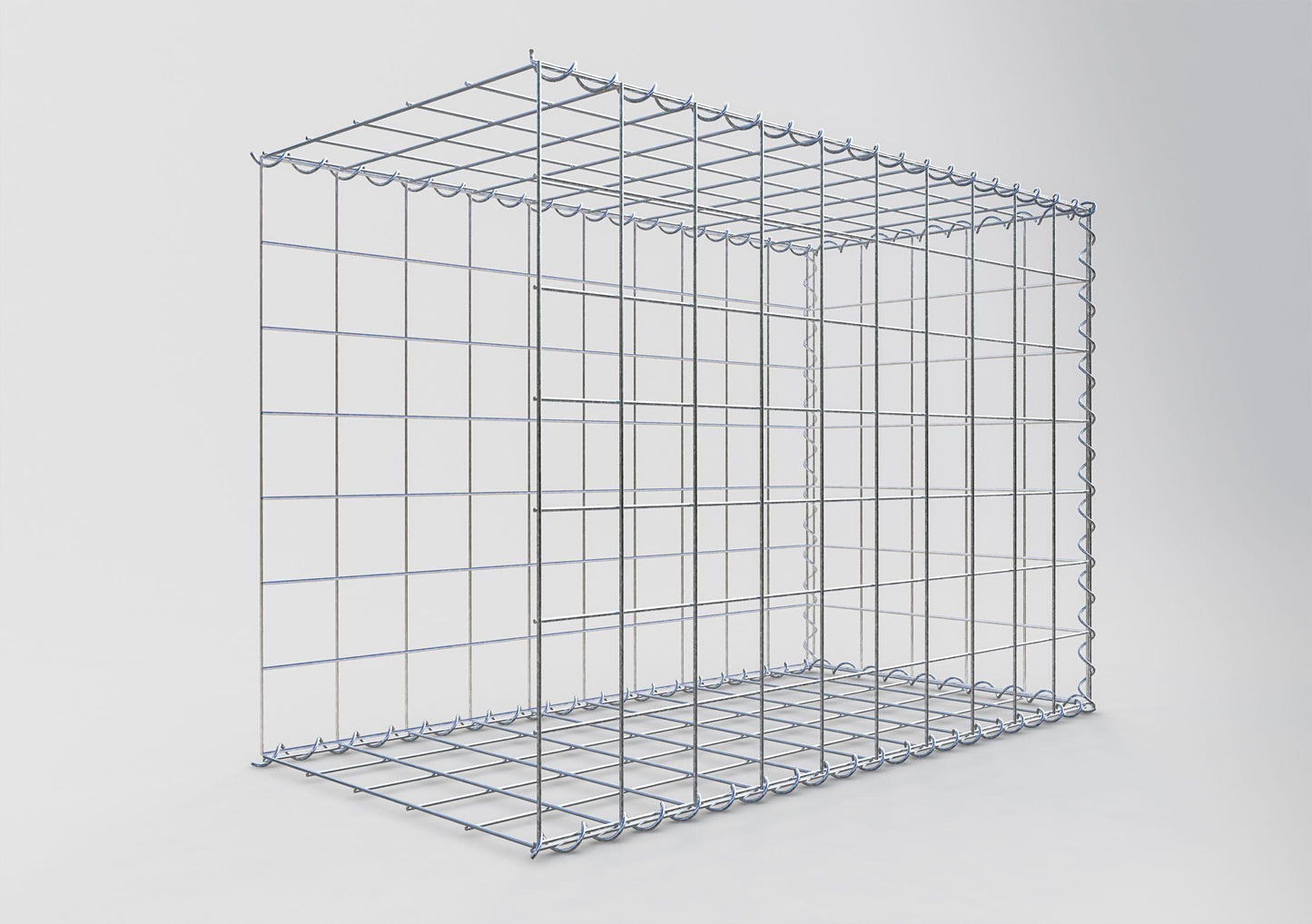 Gabion rapporté type 2 100 cm x 70 cm x 50 cm (L x H x P), mailles 10 cm x 10 cm, spirale