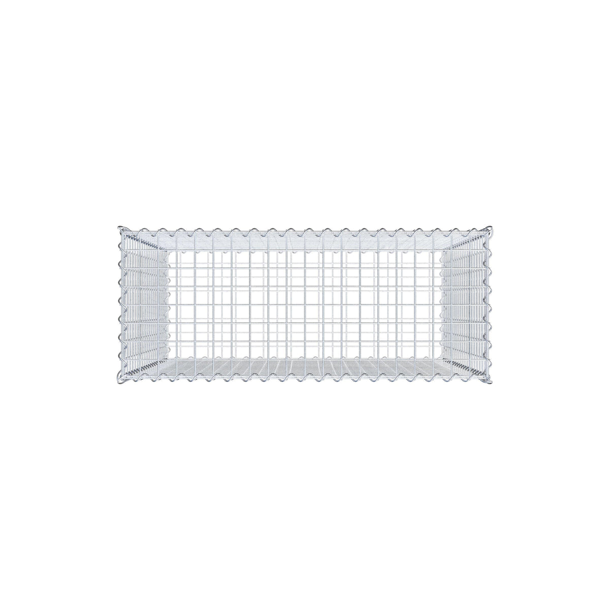 Gabion 100 cm x 100 cm x 40 cm (L x H x D), maskestørrelse 5 cm x 5 cm, spiral