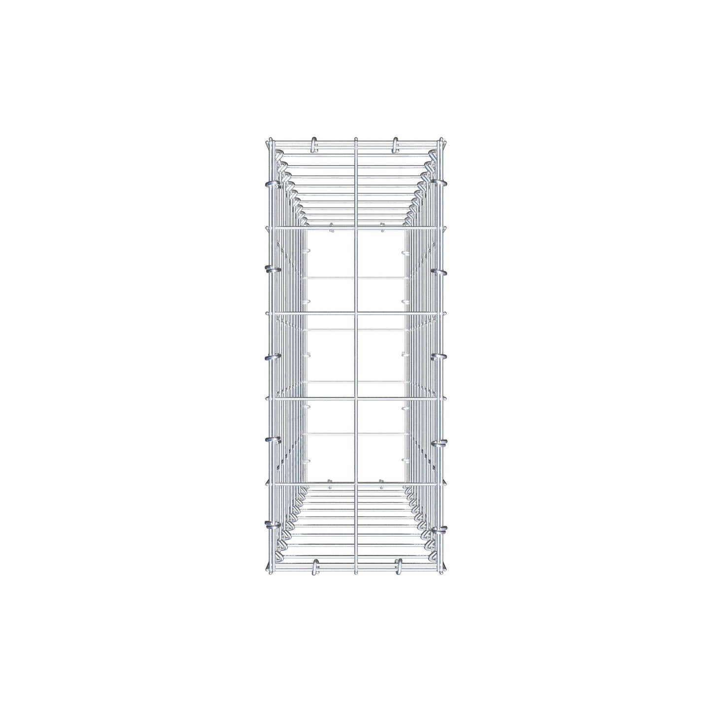 Gabbione 100 cm x 20 cm x 50 cm (L x H x P), maglia 10 cm x 10 cm, anello a C