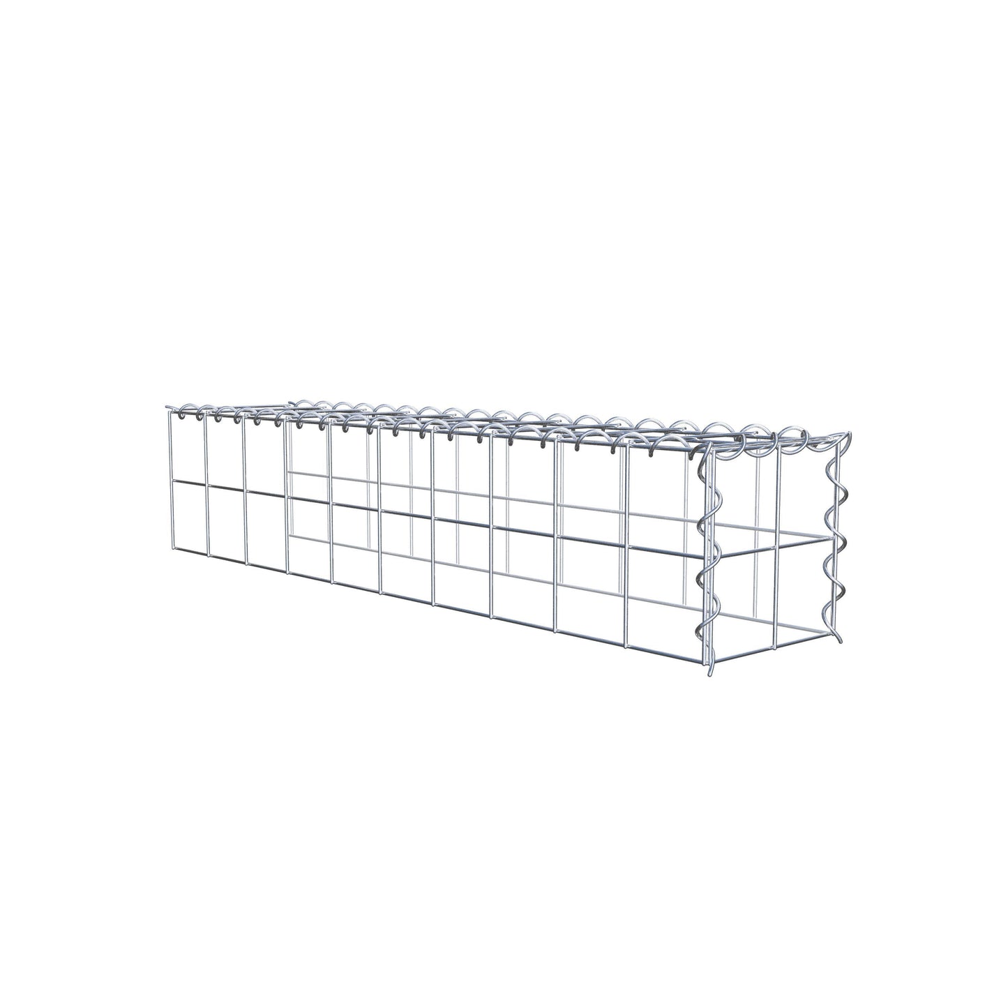 Aangegroeide schanskorf type 4 100 cm x 20 cm x 20 cm (L x H x D), maaswijdte 10 cm x 10 cm, spiraal