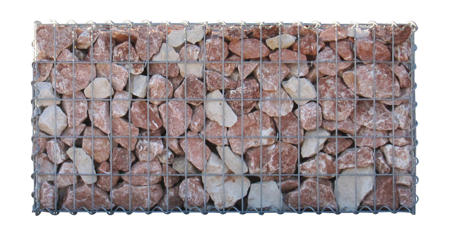 Conjunto de 2 gabiões 100 cm x 50 cm x 40 cm (C x A x P), malhagem 5 x 10 cm, espiral