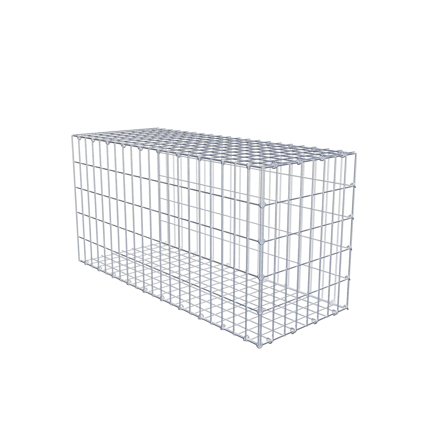 Monteret gabion type 2 100 cm x 50 cm x 40 cm, maskestørrelse 5 cm x 10 cm, C-ring